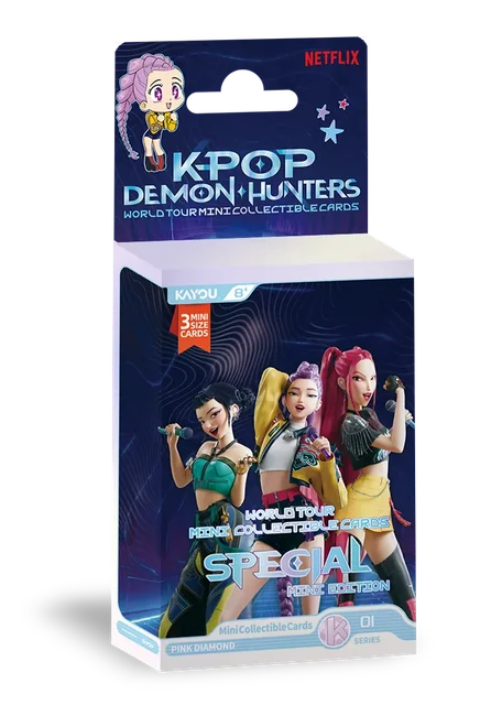 KPop Demon Hunters MiniCards display — Kayou sealed case